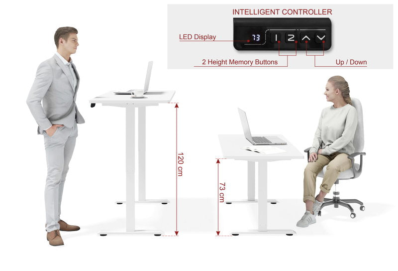 BIMOTION elektromosan állítható íróasztal 120×65 cm – matt fehér – 3. kép
