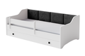 Single bed Erik 160x80 white - black panel