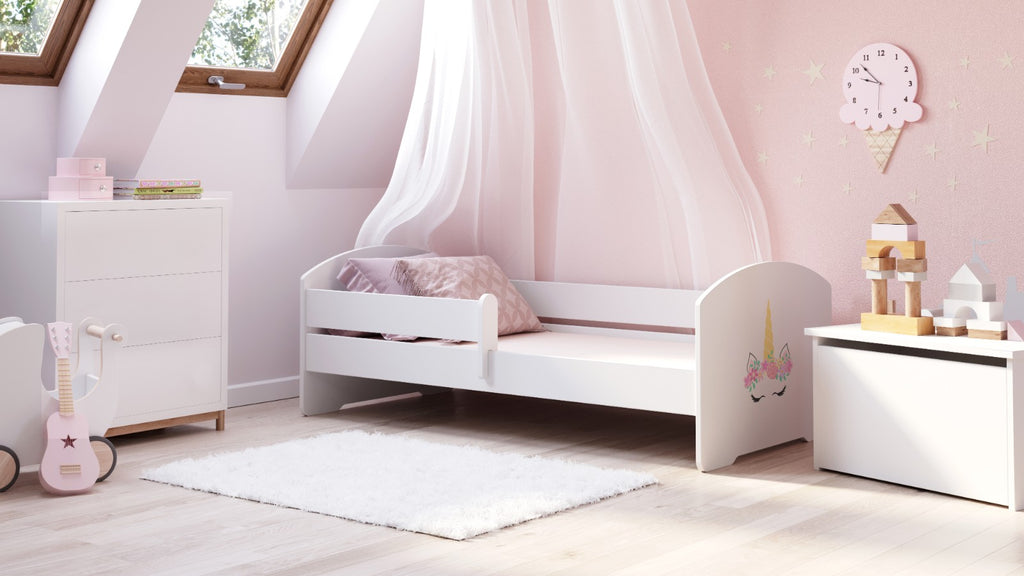 Luk single bed 140x70 with artwork - Unicorn horn