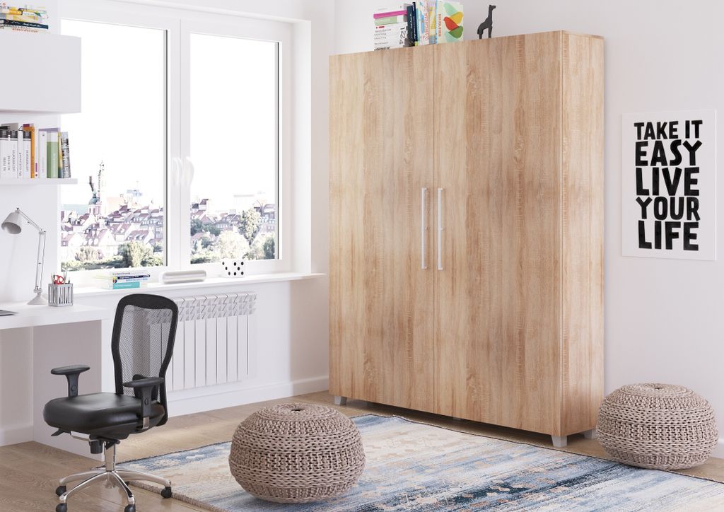 TEDDY felnyitható szekrényágy 160×200 cm – sonoma tölgy – 2. kép