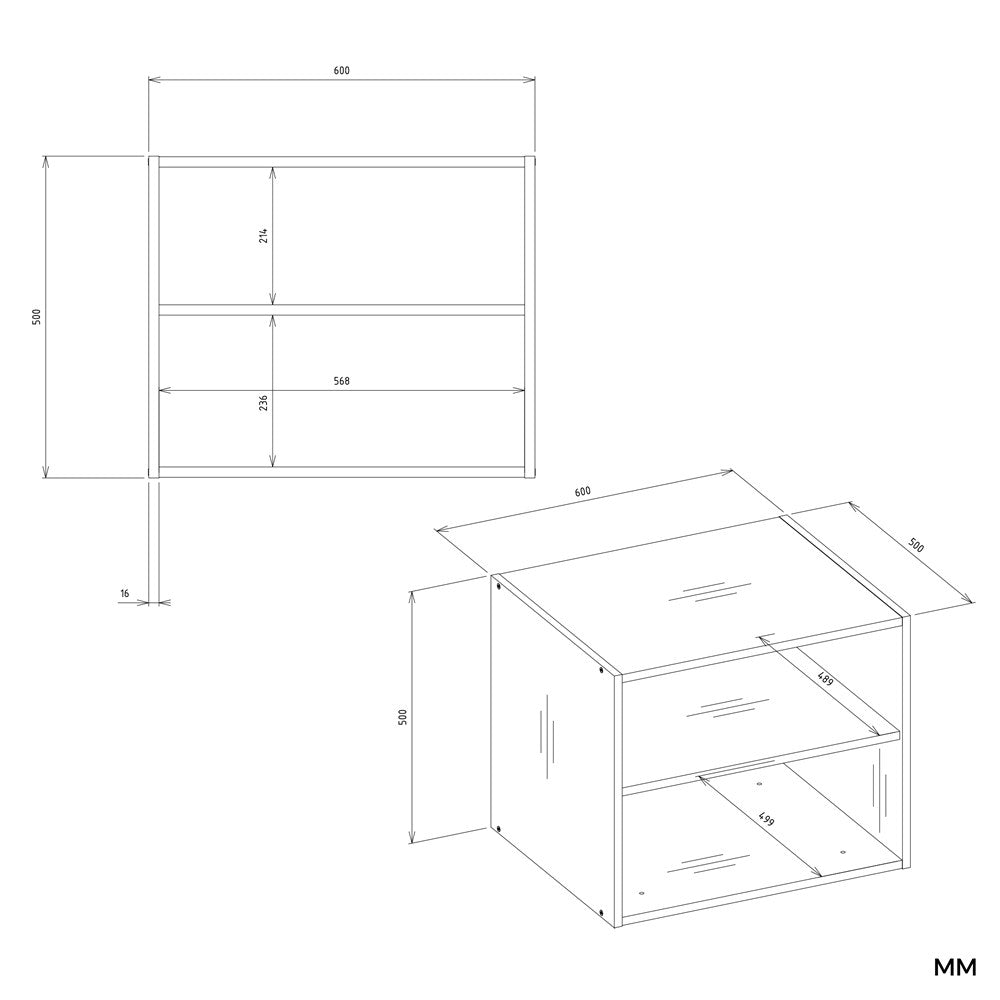 felsőelem 60 OPENO fehér polc moduláris gardróbhoz 60 cm