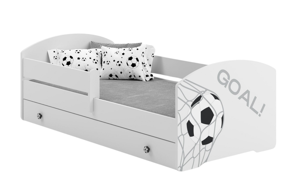 Children's bed 140x70 white with drawer football