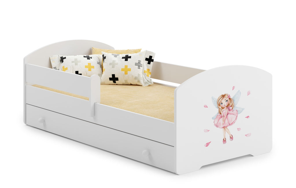 Children's bed Luk 140x70 with drawer - Girl with wings