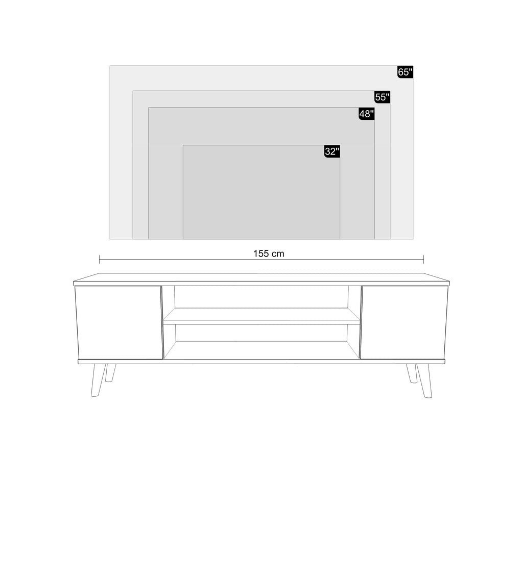 RTV Focus white 155 cm - Scandinavian
