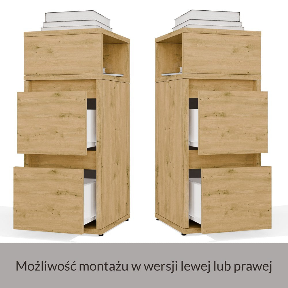 Éjjeliszekrény YORK polc 2 fiókos artisan tölgy