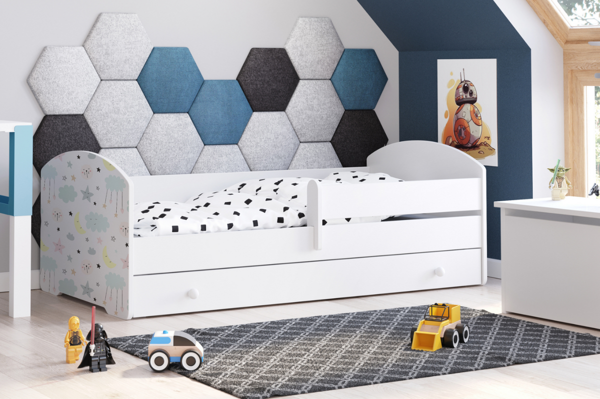 LUK children's bed 140x70 with drawer - Stars