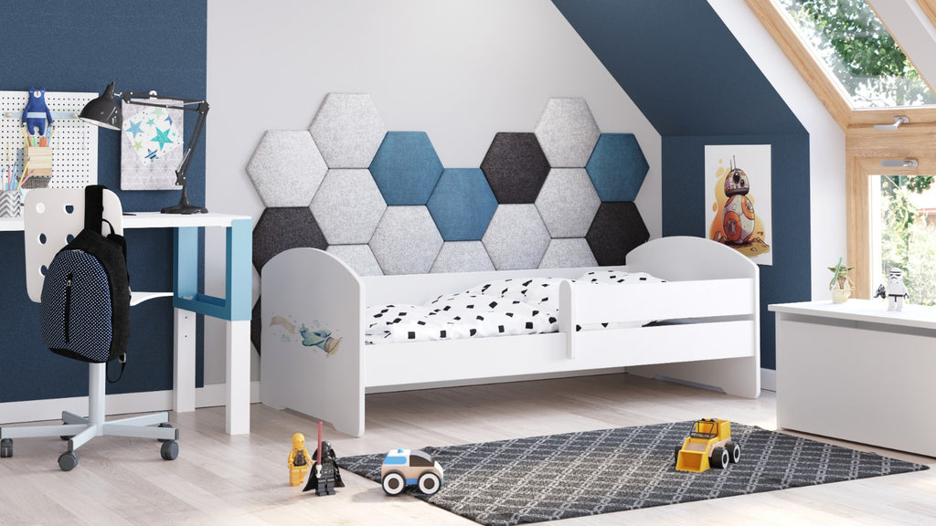 Luk single bed 140x70 with artwork - Airplane