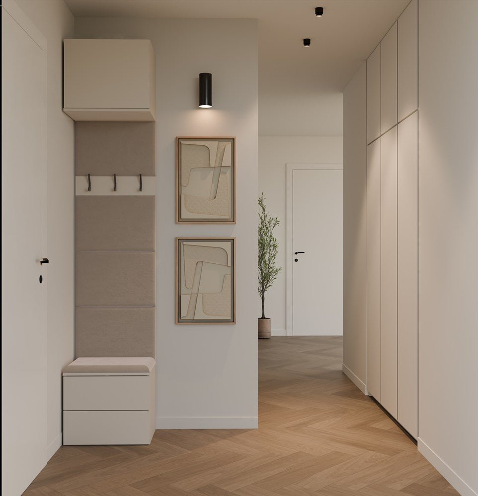 Előszobabútor HAGA 1W2S Fogas 2 fiókos kasmír bézs 238x50x35