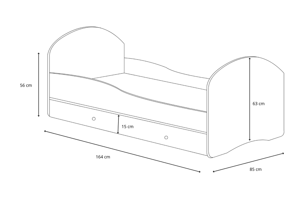 Single bed Luk 160x80 with drawer