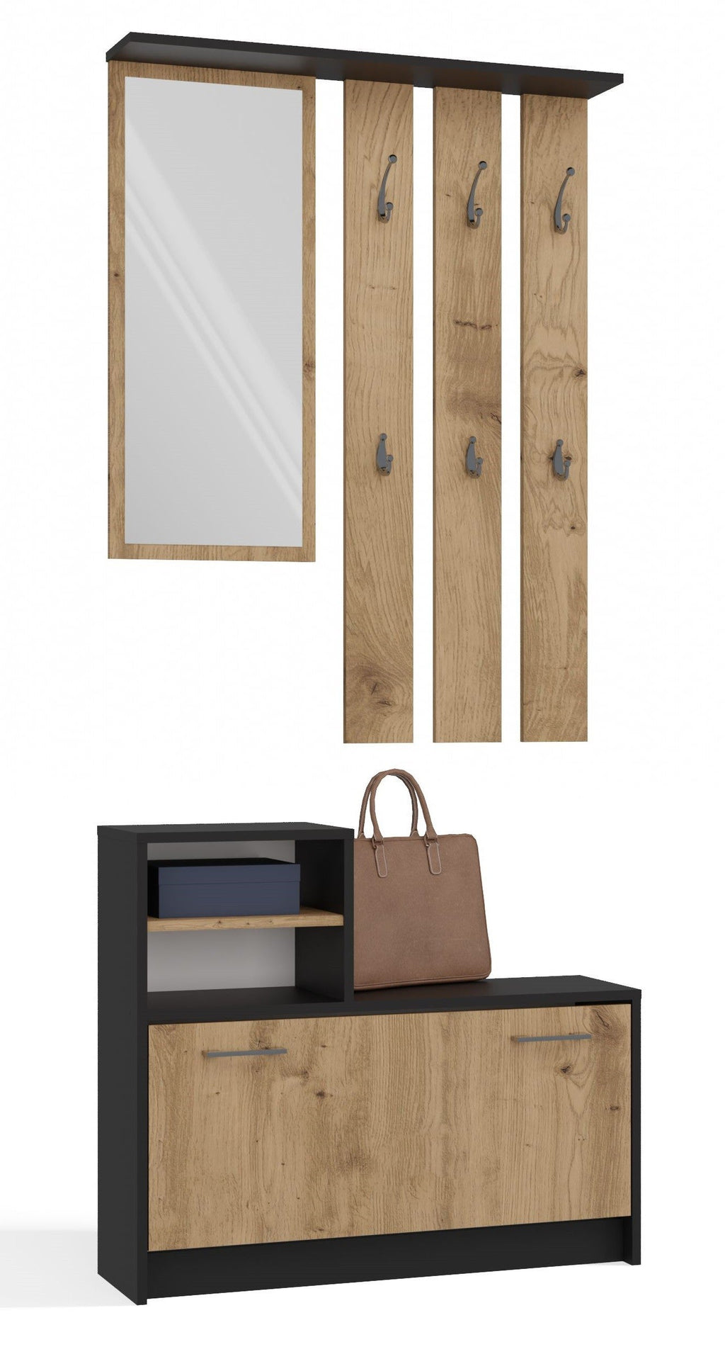 Előszobabútor VERA antracit artisan tölgy