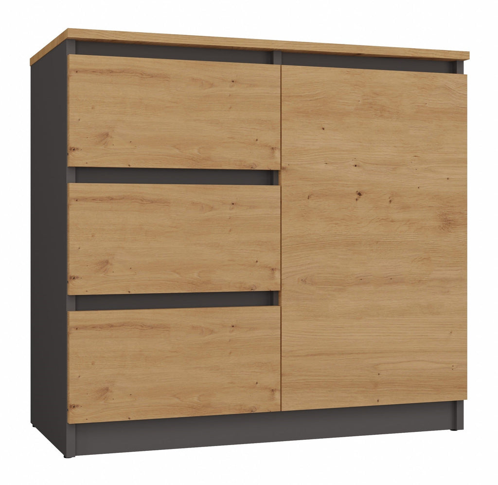 Komód Malwa 1D3S/BA antracit artisan tölgy