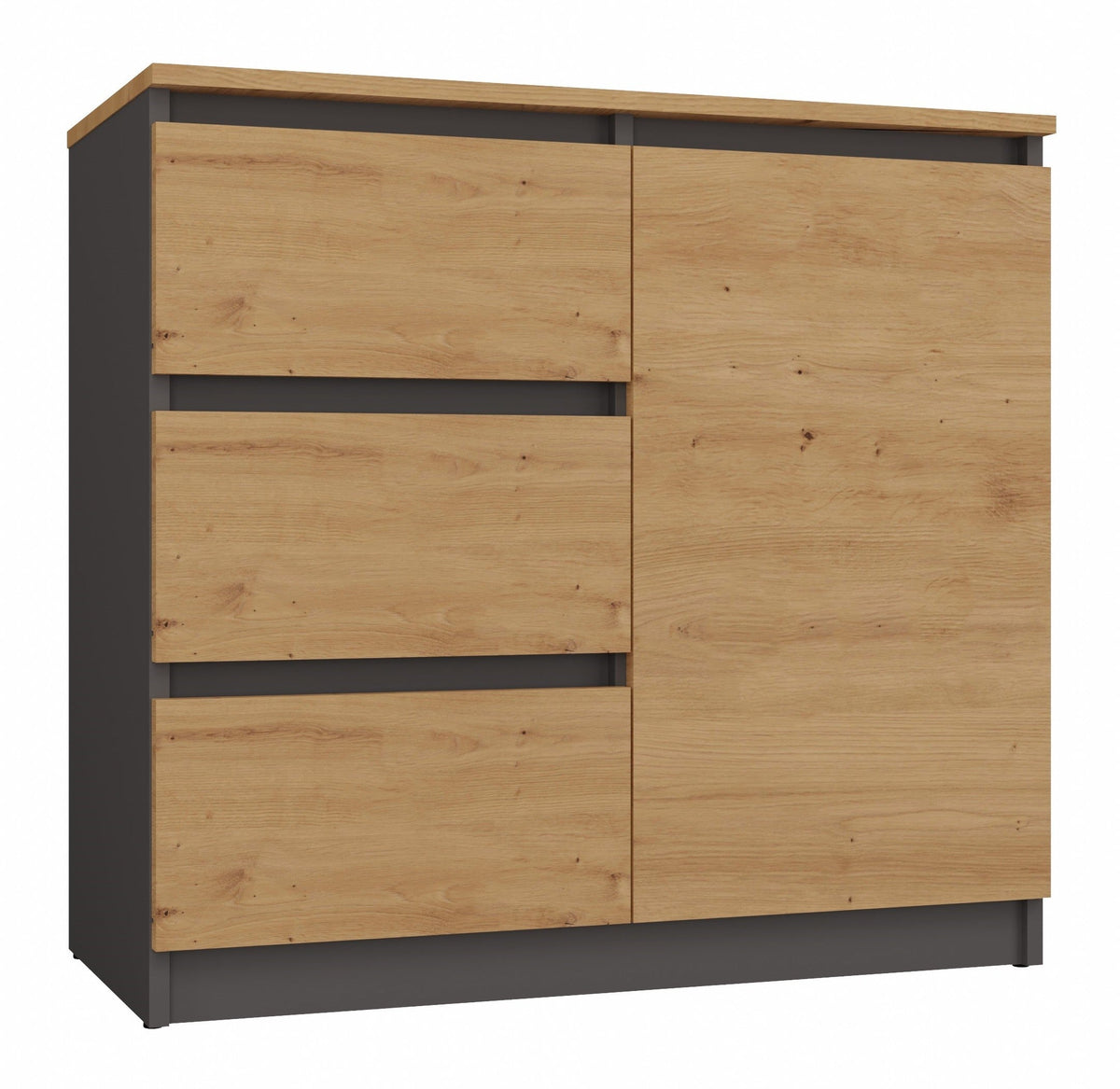 Komód Malwa 1D3S/BA antracit artisan tölgy