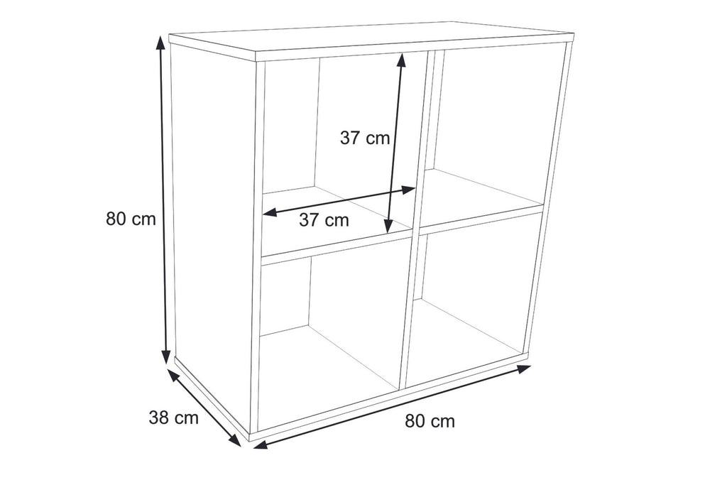 Shelving unit 2x2 grey Loni