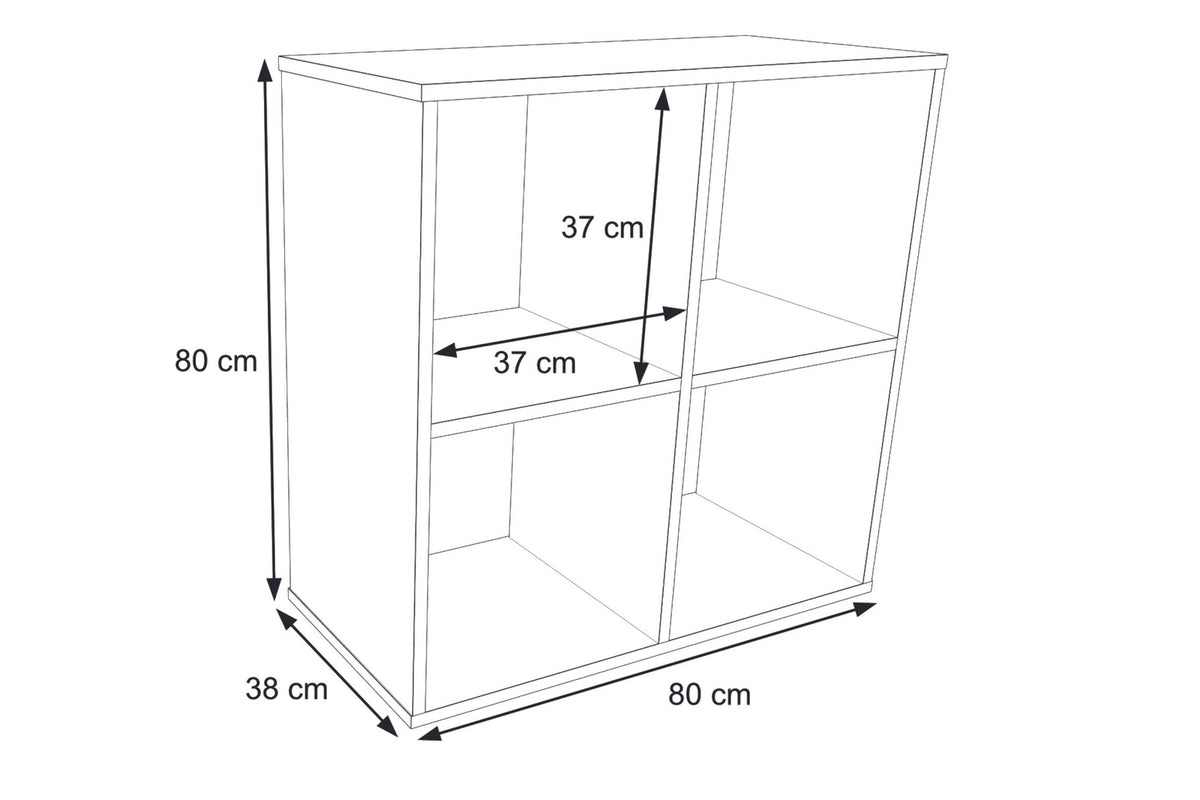 Shelving unit 2x2 grey Loni