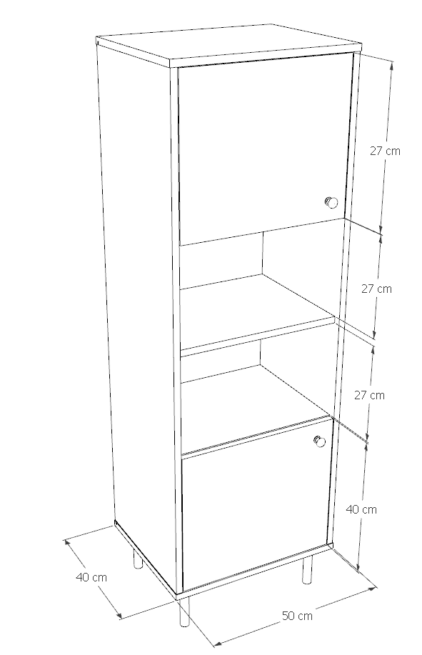 Venus cashmere tall bookcase