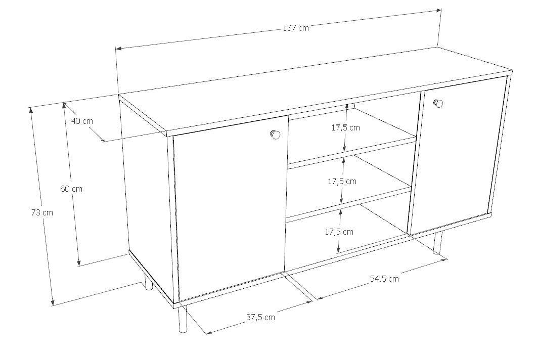 Venus cashmere two-door chest of drawers