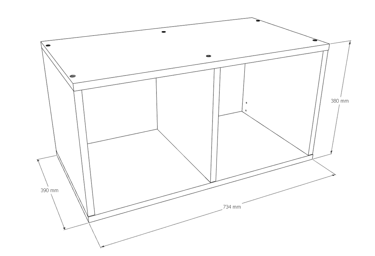 Modular bookcase MODUS 2x1 white