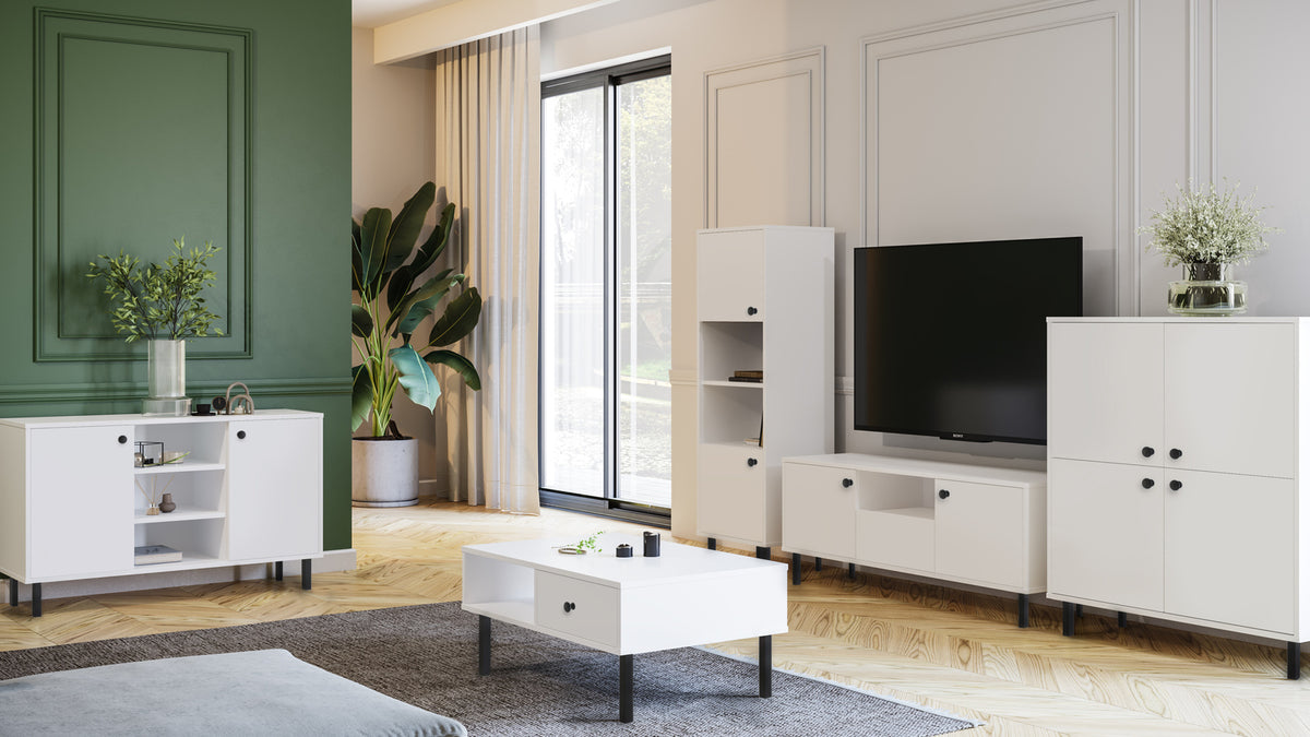 Venus white tall bookcase