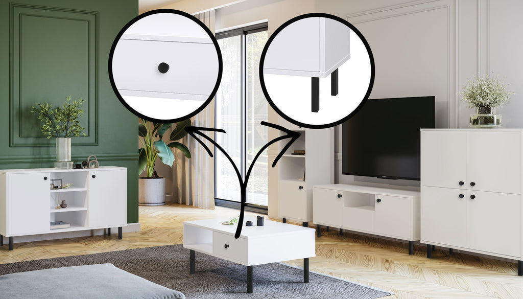Venus white tall bookcase