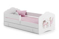 FALA children's bed 160x80 drawer - Girl with unicorn