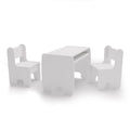 Set of children's table and two children's chairs - white