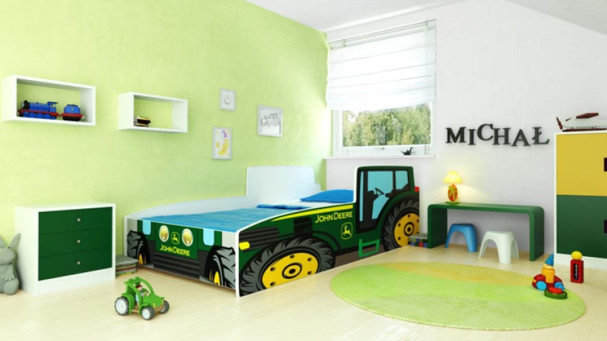 Tractor children's bed green 140x70