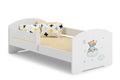 Luk - single bed 140x70 with artwork - Blue teddy bear