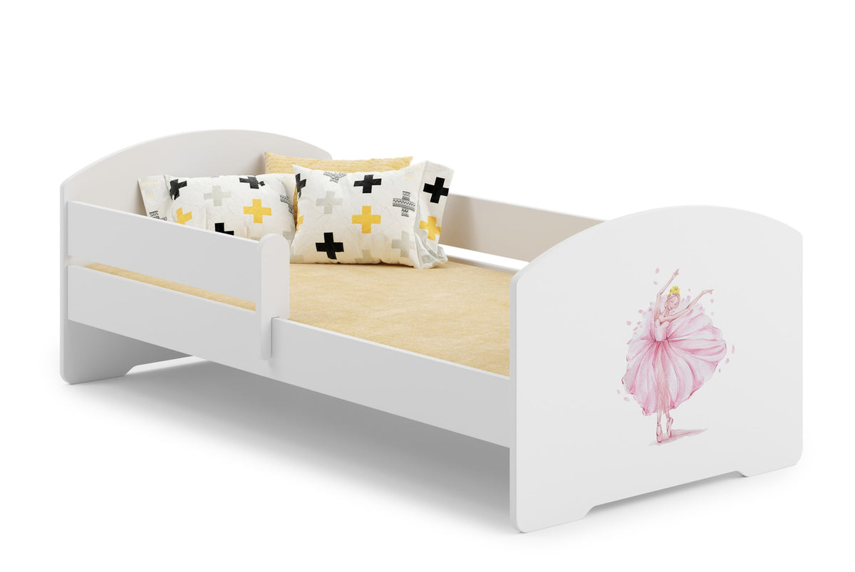 Children's bed Luk 140x70 with artwork - Princess in a crown