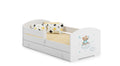 LUK children's bed 140x70 with drawer - Blue teddy bear