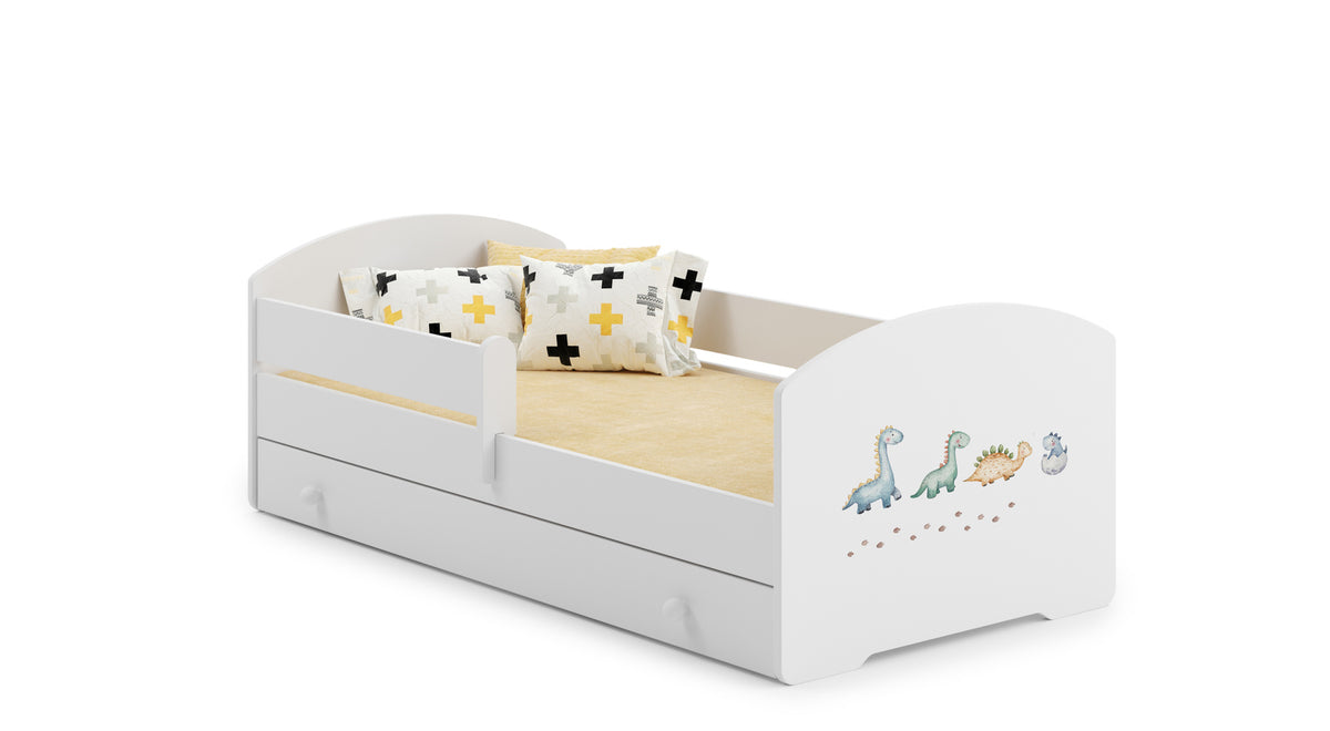 Children's bed LUK 160x80 with drawer - Dinosaurs