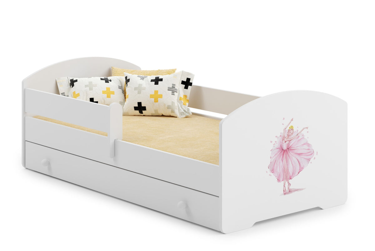 Children's bed Luk 160x80 with drawer - Princess in a crown