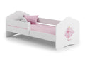 Wave single bed 140x70 with guard rail - Princess in a crown