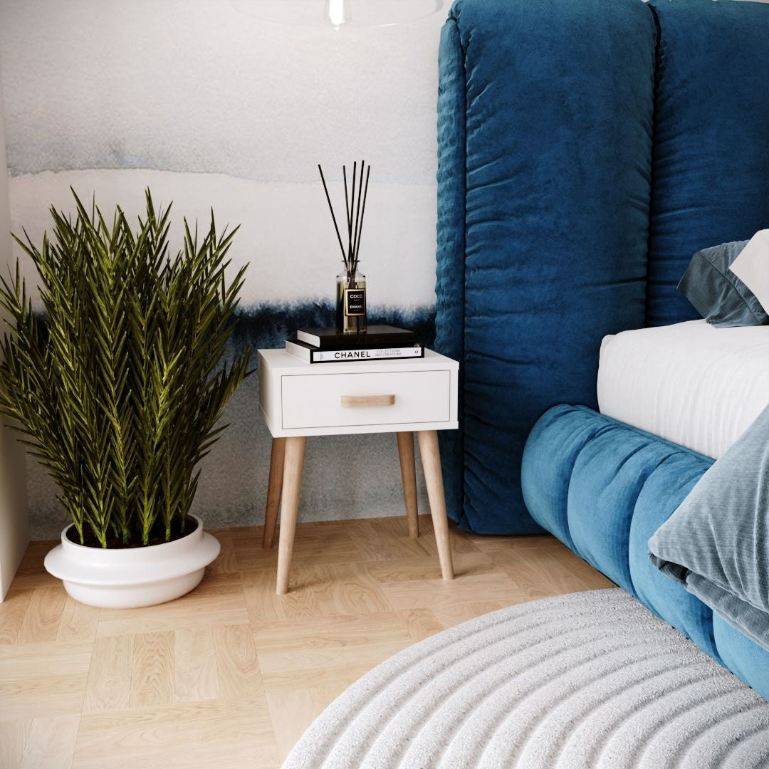 Luna bedside cabinet white, bedside table