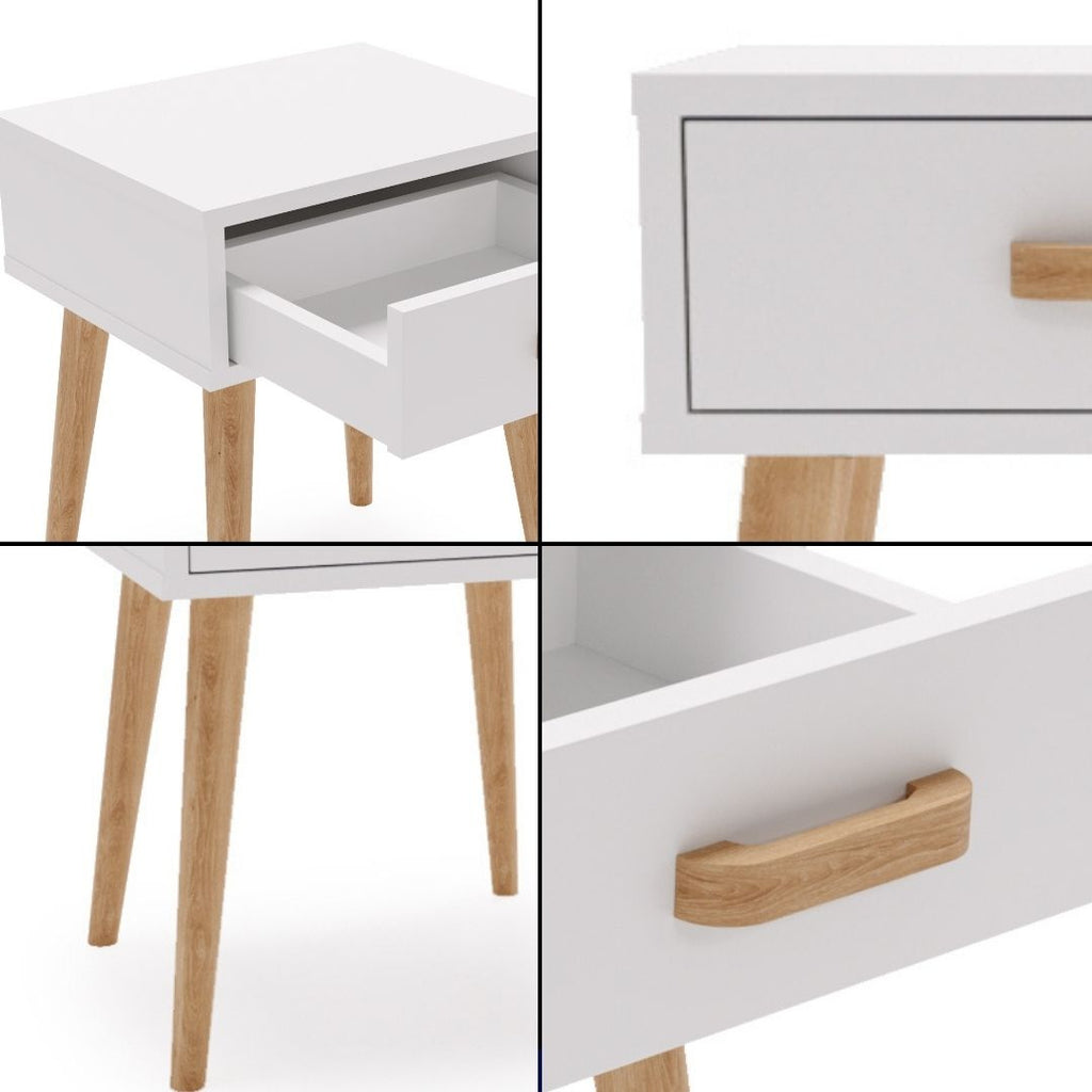 Luna bedside cabinet white, bedside table