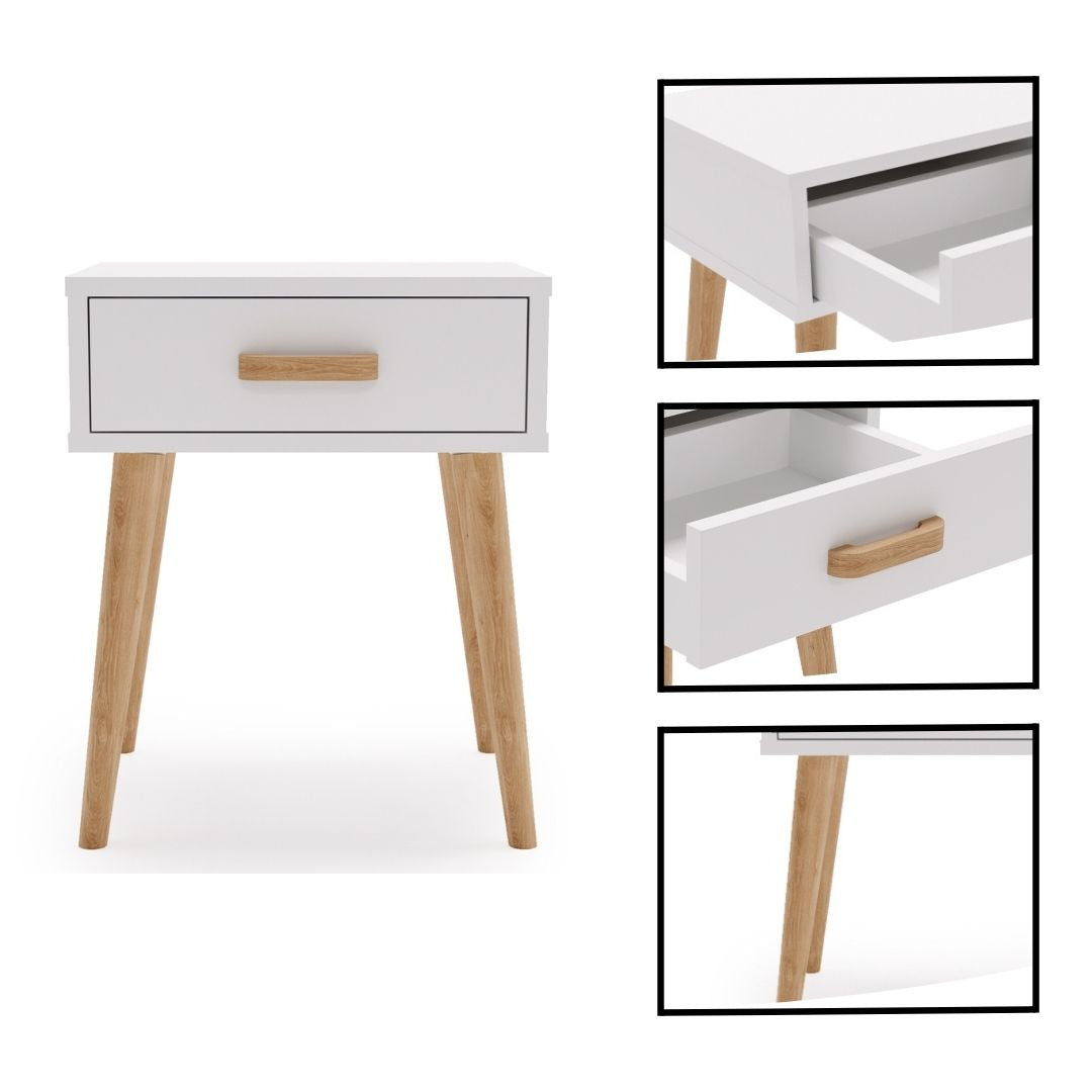 Luna bedside cabinet white, bedside table