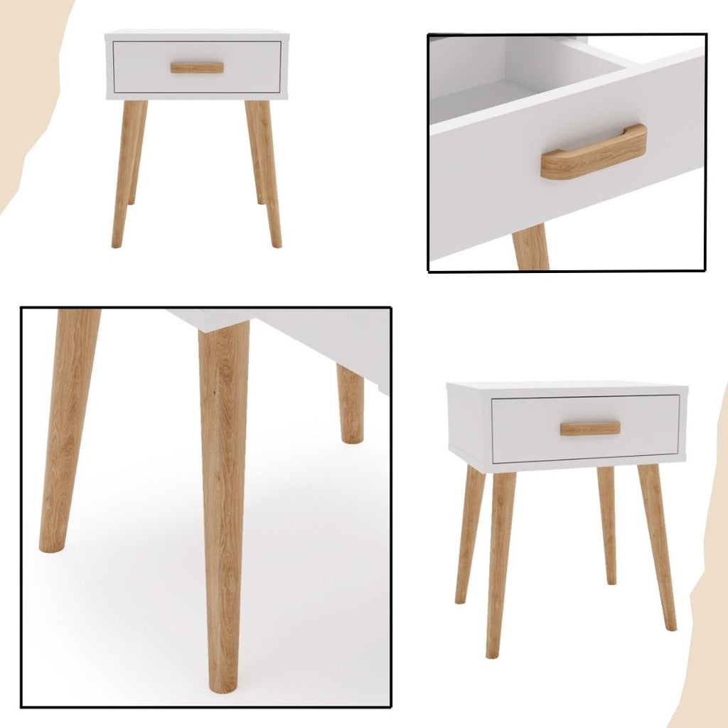 Luna bedside cabinet white, bedside table