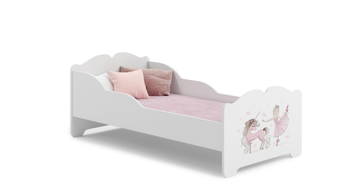 ANNA children's bed with mattress 160x80 Girl with unicorn