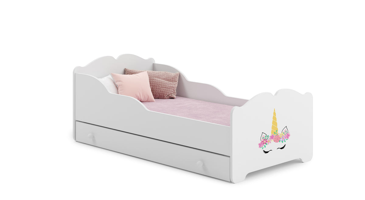 ANNA children's bed with drawer 140x70 Unicorn horn