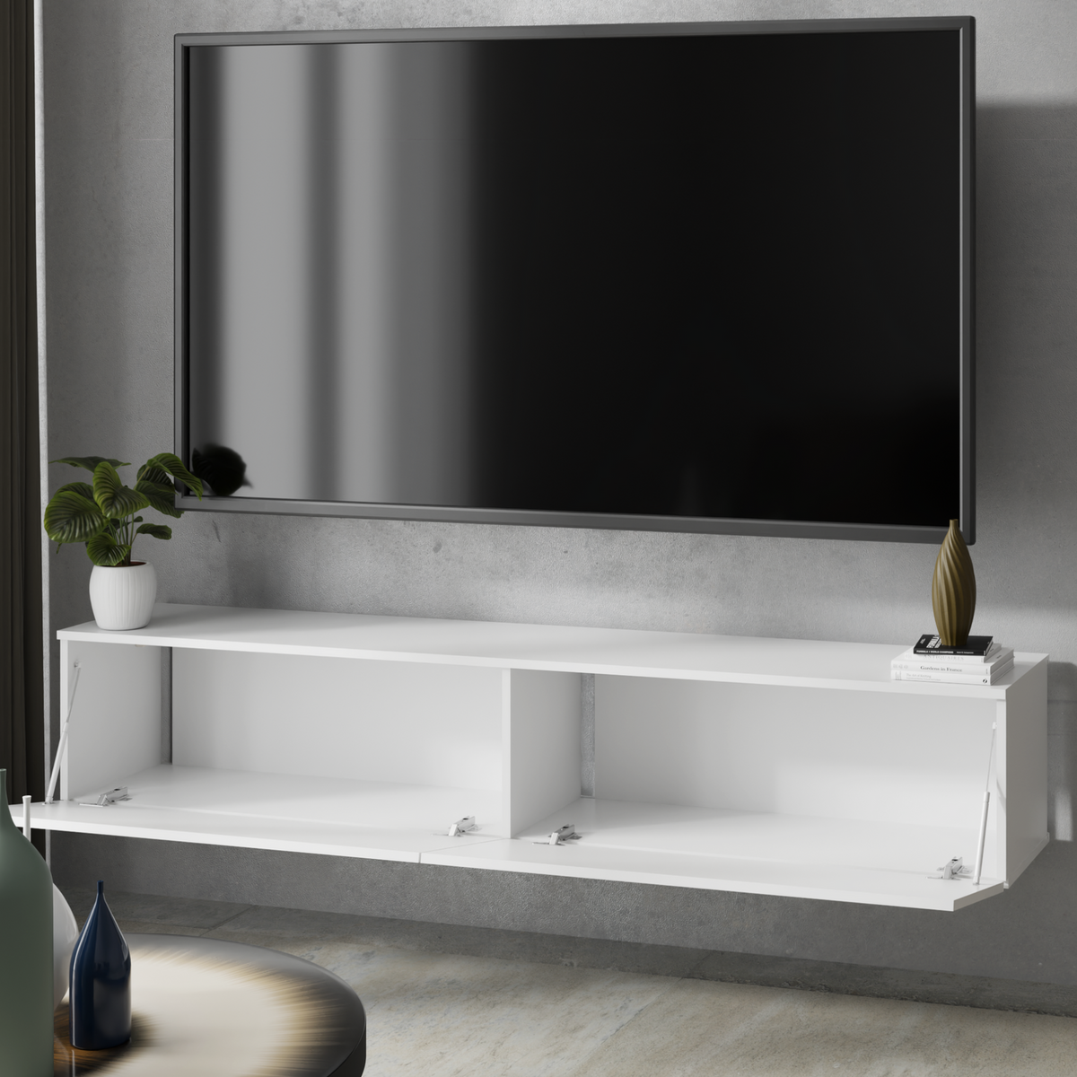 RTV cabinet Nicole 80 cm - colour White