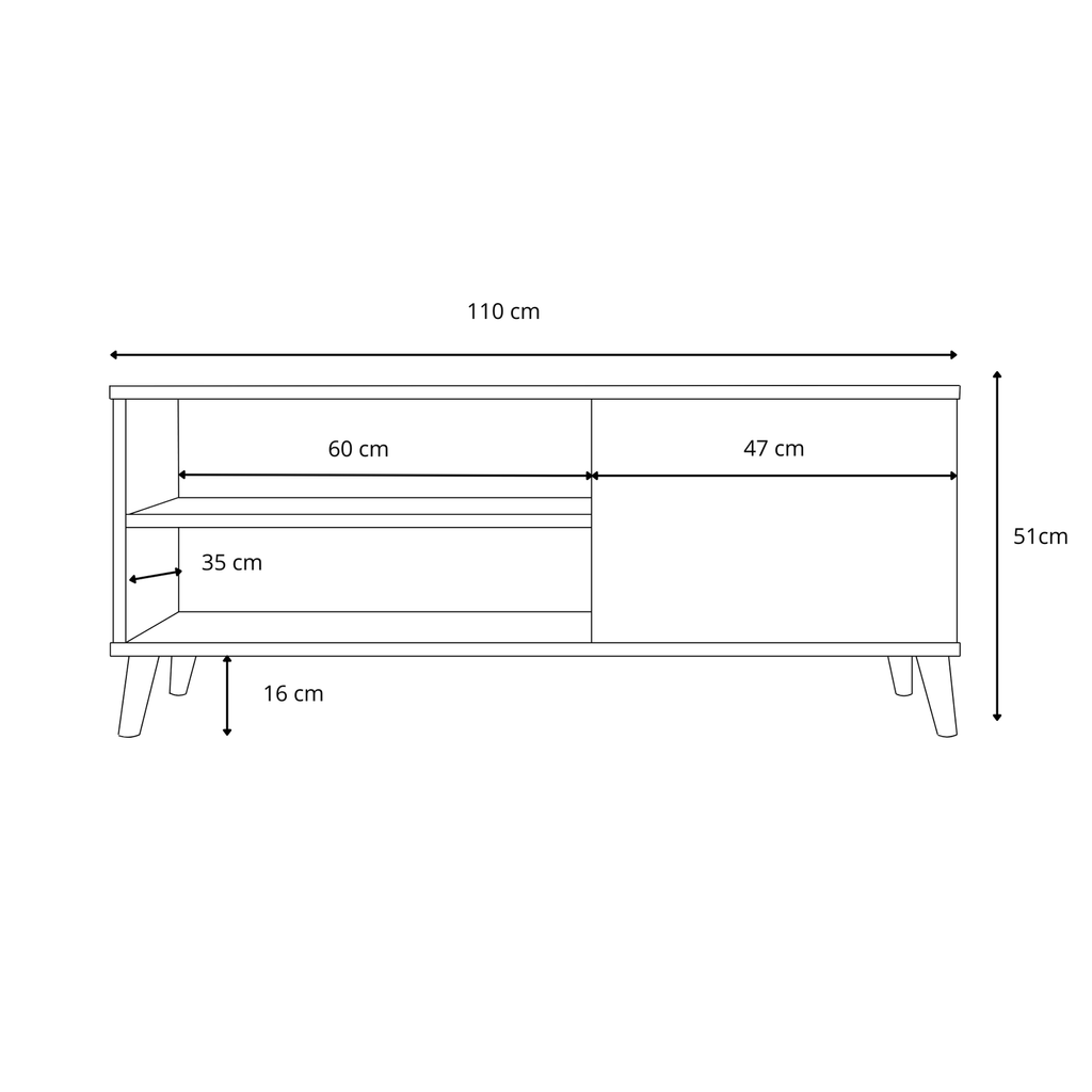 VIVA 110 cm RTV cabinet - White
