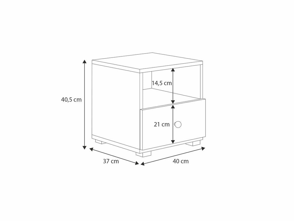 Emi bedside cabinet white - handle white