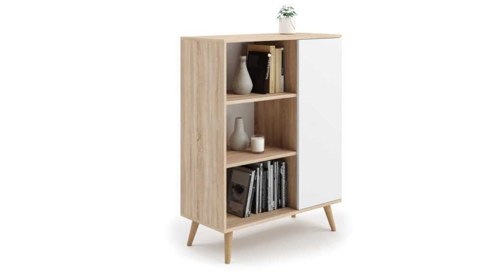 Bookcase Fondi - wooden legs