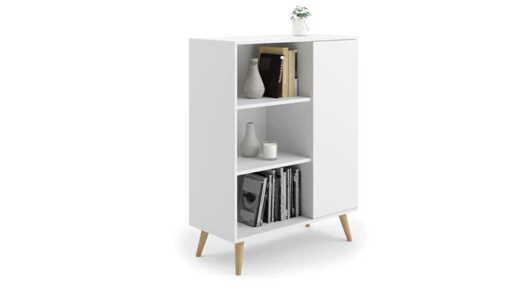 Bookcase Fondi - wooden legs