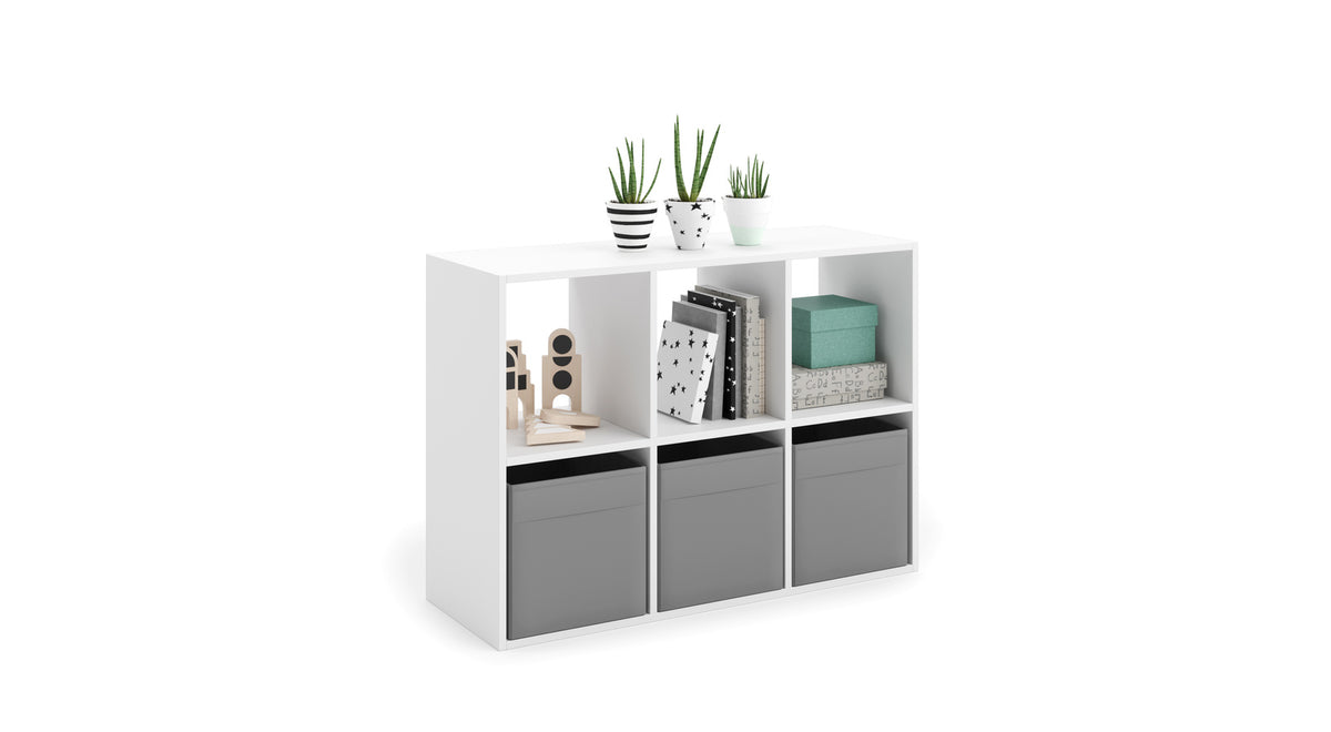 Loni white bookcase 2x3