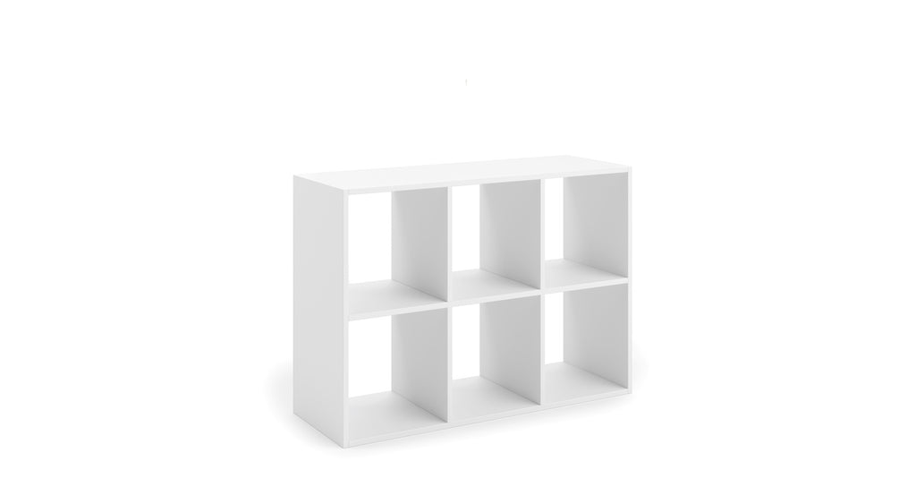 Loni white bookcase 2x3