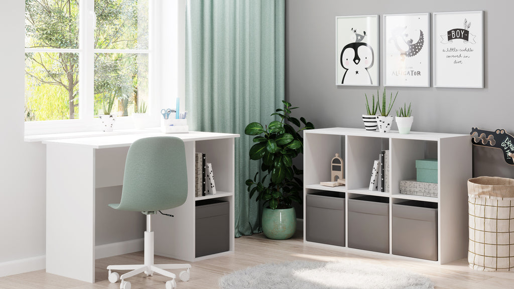 Loni white bookcase 2x3