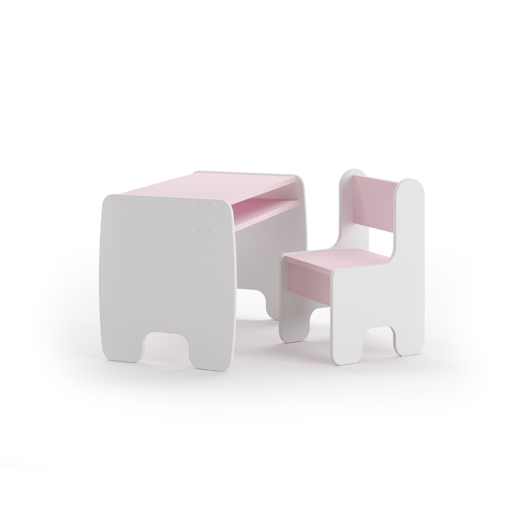 TIMI children's table and chair set - white/pink