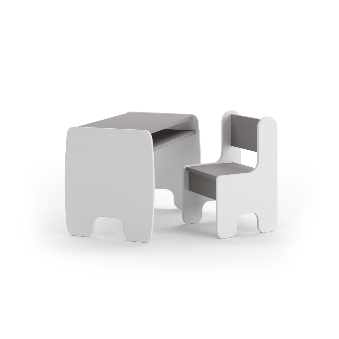 TIMI children's set table and chair - white/grey