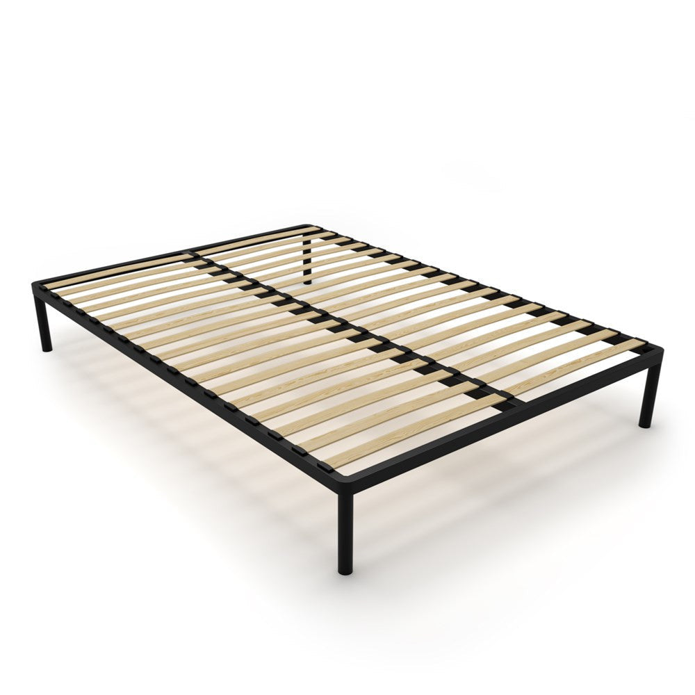 Ágykeret BED ALU 140x200 fém fa lécekkel fekete