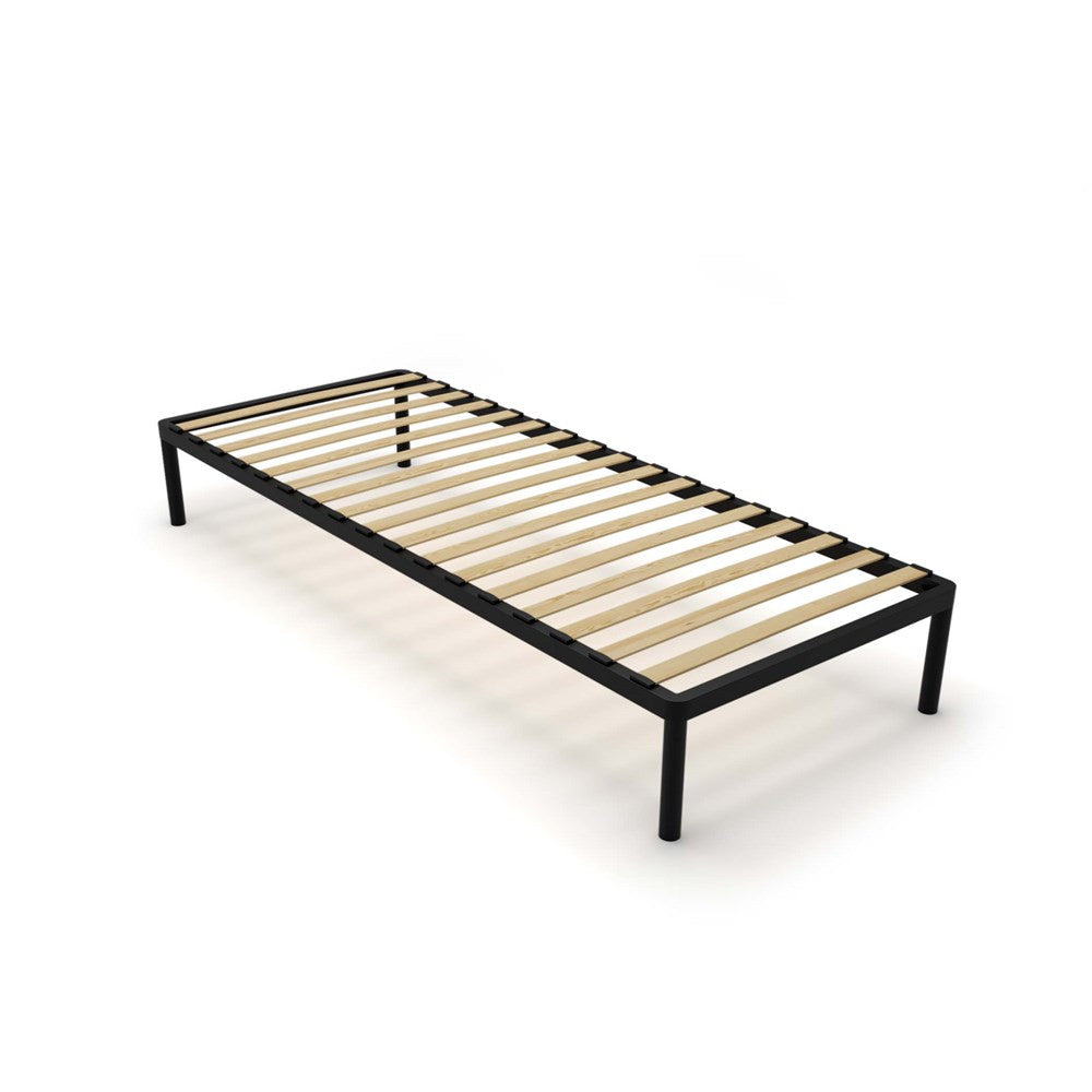 Ágykeret BED ALU 80x200 fém fa lécekkel fekete